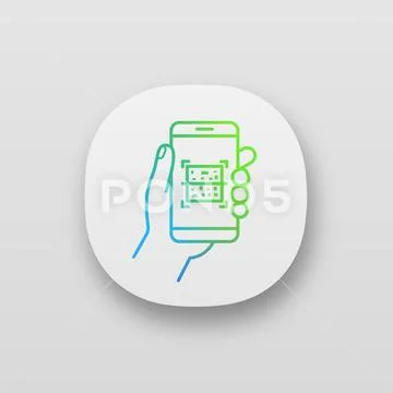 QR code smartphone scanner app icon Stock-Illustration