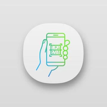 QR code smartphone scanner app icon Illustrazione stock