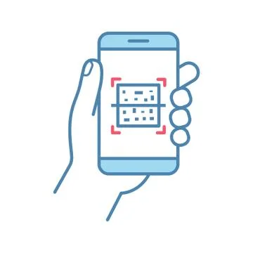 QR code smartphone scanner color icon Stock Illustration