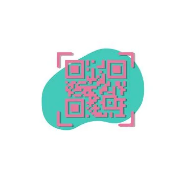 QR code for smartphone scanning in bubble isolated on white background Stock Illustration