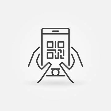 QR code in smartphone vector icon or symbol Stock-Illustration