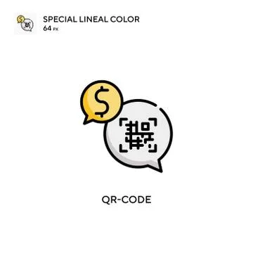 Qr-code Special lineal color icon. Illustration symbol design template for we Illustrazione stock