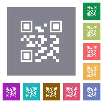 QR code square flat icons Stock Illustration