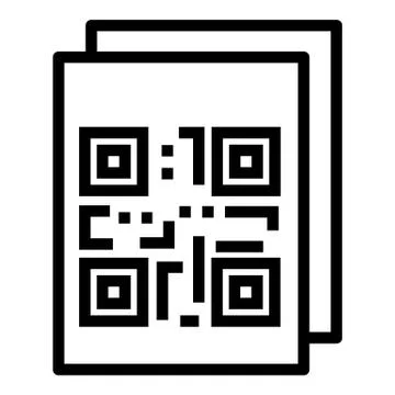 QR code stickers icon, outline style Illustrazione stock