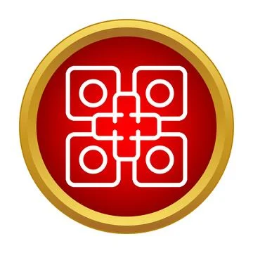 Qr code style icon with red and gold color Stock-Illustration