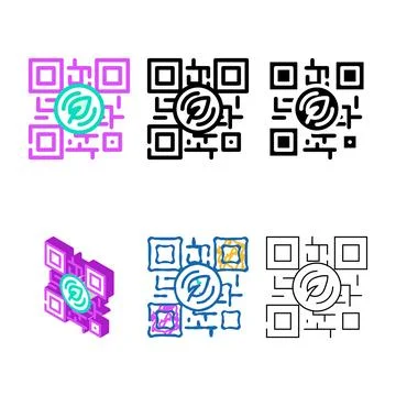 Qr code for styles payment by chia cryptocurrency color icon vector Stockillustratie