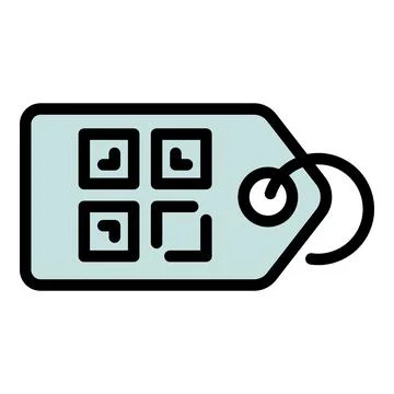 Qr code tag icon outline vector. Mobile scan Illustrazione stock
