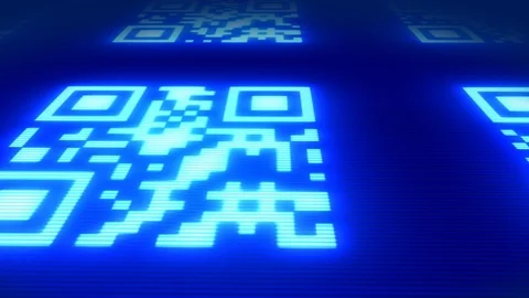 QR Code Technology Icons Background Loop Video stock 124425319
