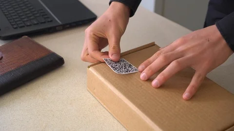 QR code technology. Small business Stock Footage 123044281