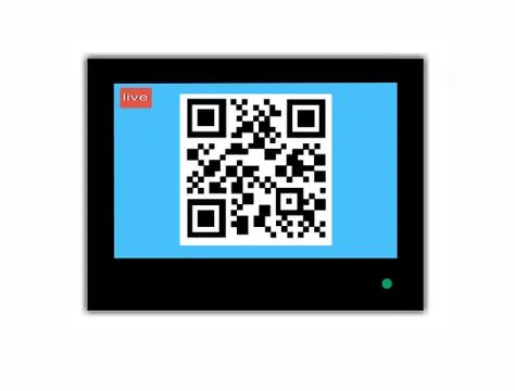 Qr code on television screen Stock Illustration