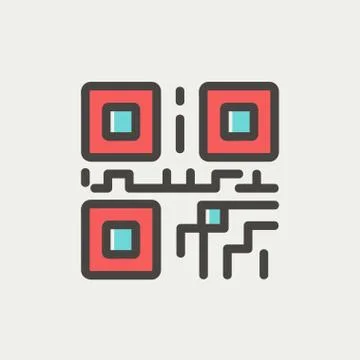QR code thin line icon Illustrazione stock