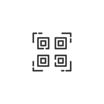 QR code thin line icon. Web and shopping payment technology. Isolated outline イラスト素材