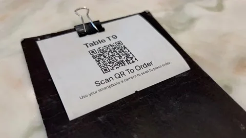 QR code used for placing order 스톡 동영상 174854647