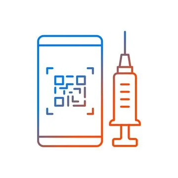 QR code for vaccination gradient linear vector icon Illustrazione stock