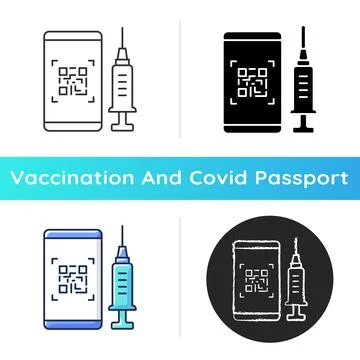 QR code for vaccination icon Illustrazione stock