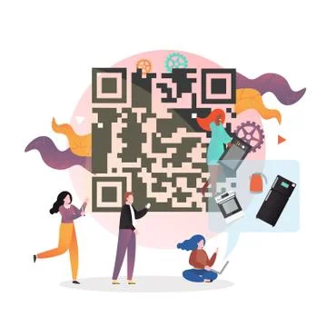 QR code vector concept for web banner, website page Illustrazione stock