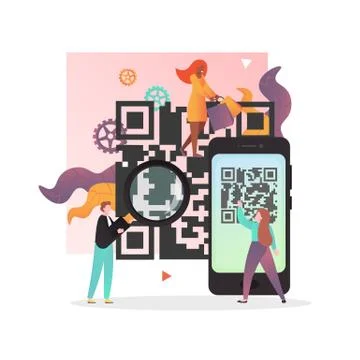 QR code vector concept for web banner, website page Stockillustratie