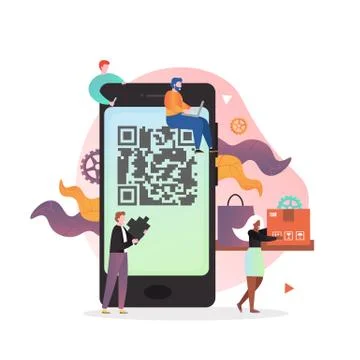 QR code vector concept for web banner, website page Stock-Illustration