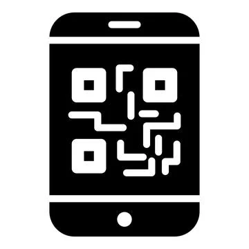 Qr code vector glyph icon, shopping and discount sale icon. Stock Illustration