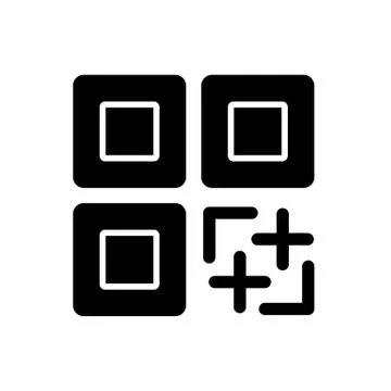 QR code vector icon. Black and white qr code illustration. Solid linear icon. 스톡 일러스트