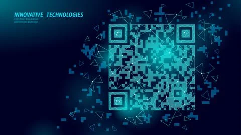 QR code verification online technology. 3D web link identification coding system 스톡 일러스트