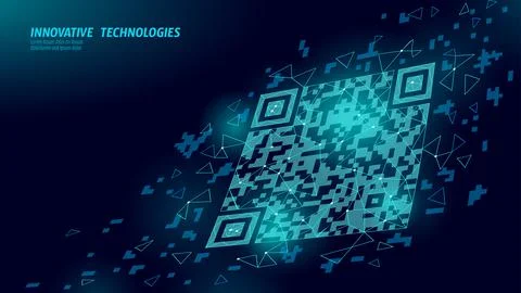 QR code verification online technology. 3D web link identification coding system Stock Illustration