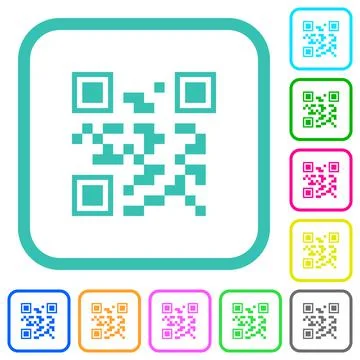 QR code vivid colored flat icons イラスト素材