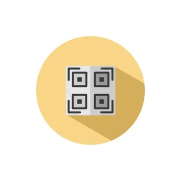 QR code. Web and shopping payment technology. Flat icon in a circle. Commerce Illustrazione stock