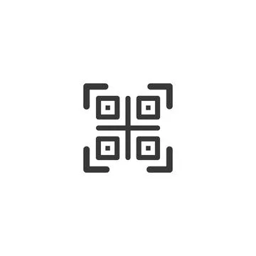 QR code. Web and shopping payment technology. Isolated icon. Commerce glyph v Illustrazione stock