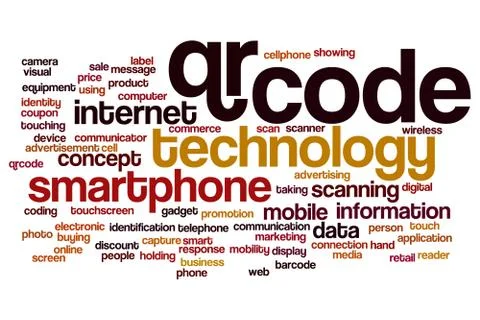 QR code word cloud concept Illustrazione stock