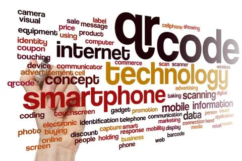 QR code word cloud concept 스톡 일러스트