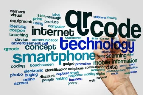 QR code word cloud concept Illustrazione stock