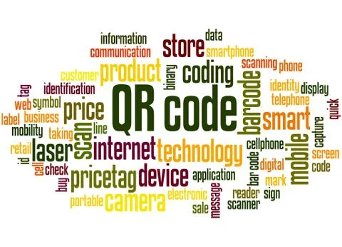 QR code word cloud concept Stock Illustration