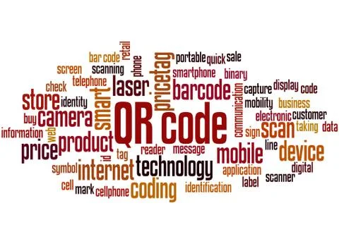 QR code word cloud concept Illustrazione stock