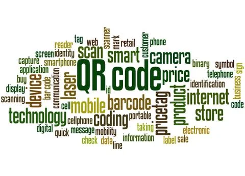 QR code word cloud concept Stock Illustration