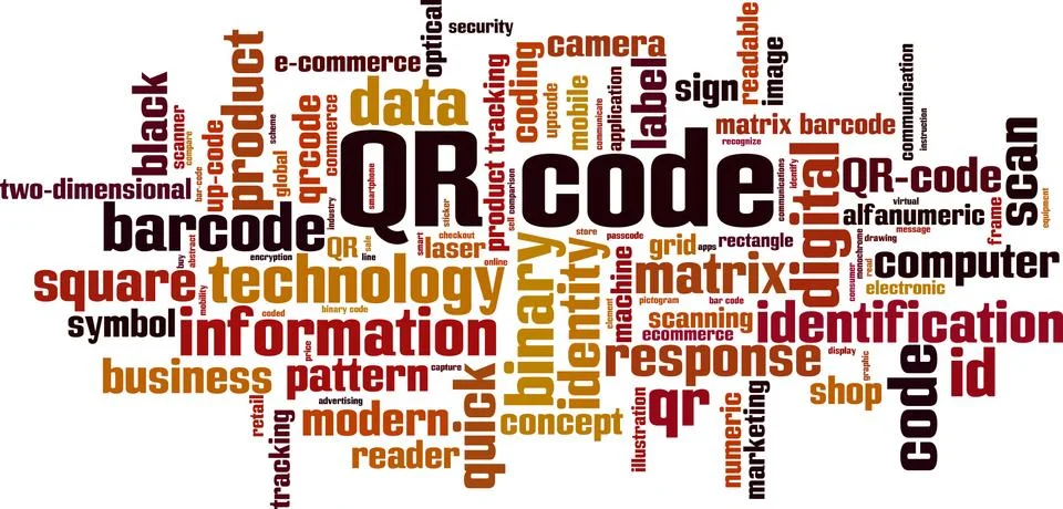 QR code word cloud Stock Illustration