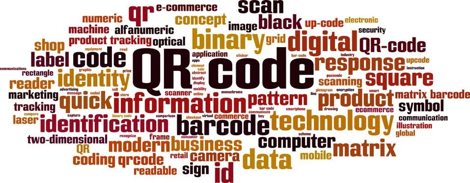 QR code word cloud Stock Illustration