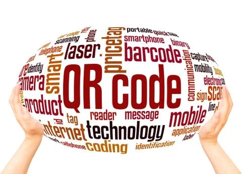 QR code word cloud sphere concept Stock Illustration