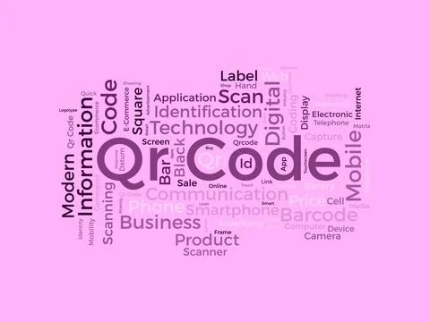 Qr Code wordcloud template. Business concept vector background. Stock Illustration