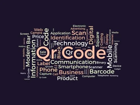 Qr Code wordcloud template. Business concept vector background. イラスト素材