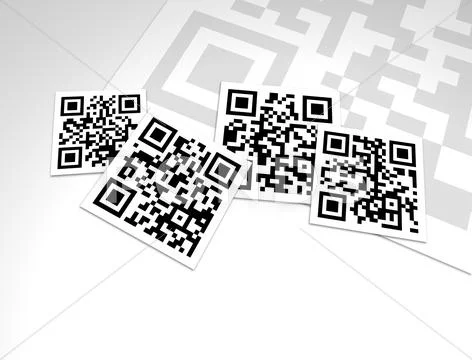 QR Codes Close-up Collage Design Stock Photos