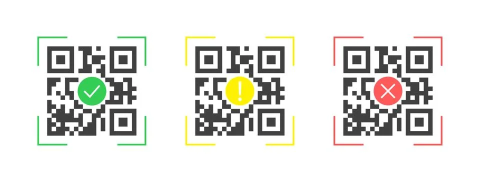 QR Codes icon complete, warning, error Stock-Illustration