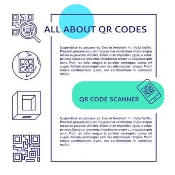 Qr codes information banner template Stock Illustration