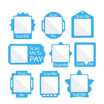 QR codes for smartphone, mobile app, payment and discounts. Template scan me Qr Stock-Illustration