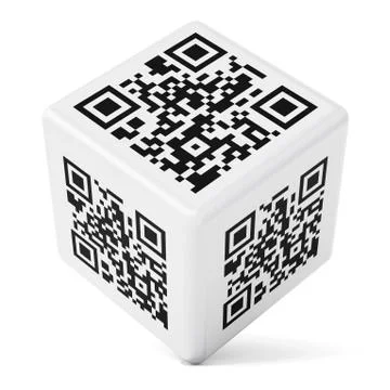 QR cube Illustrazione stock