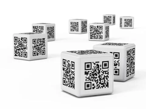 QR cubes Illustrazione stock