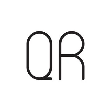 Qr initial letter vector logo icon Illustrazione stock