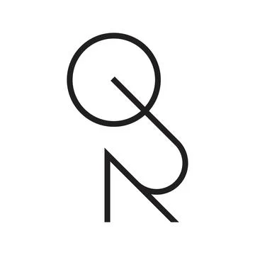 Qr initial letter vector logo Ilustração Stock