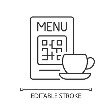 QR menu linear icon Ilustración de archivo