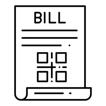 QR Payment Line Icon Stock Illustration